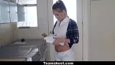 Play She washes her pussy and ass in the shower and then goes to the bedroom and fucks herself